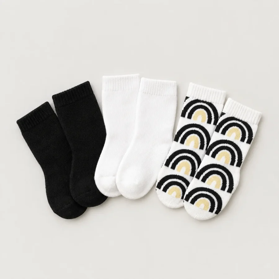 Arch Garden Sock Trio, all pieces laid flat