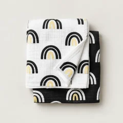 Arch Garden Swaddle Pair, all pieces laid flat