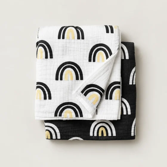 Arch Garden Swaddle Pair, all pieces laid flat