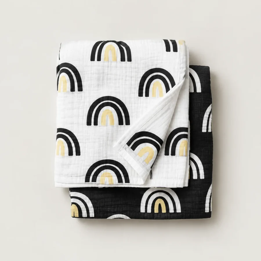 Arch Garden Swaddle Pair, all pieces laid flat