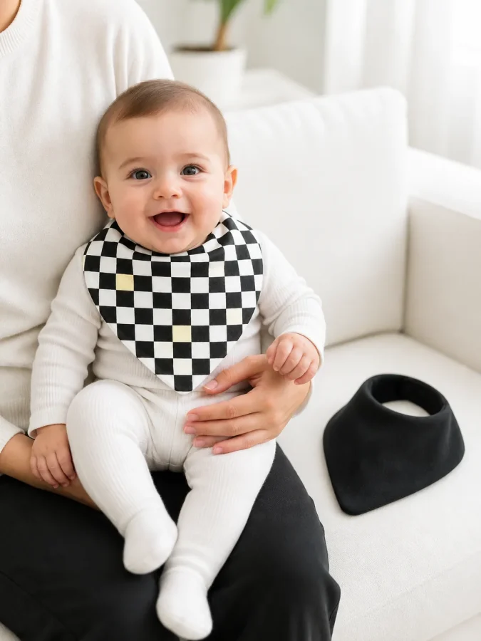 Check Room Bandana Bib Pair in use