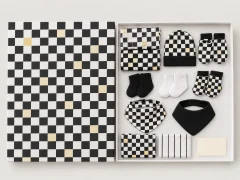 Check Room Grand Opening Box, box open with every piece laid out