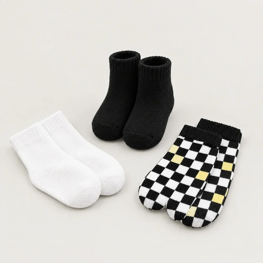 Check Room Sock Trio, another view