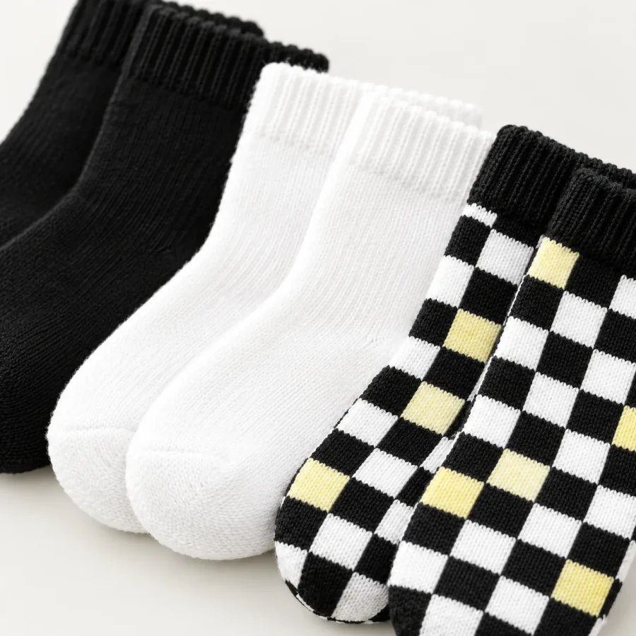 Check Room Sock Trio close up