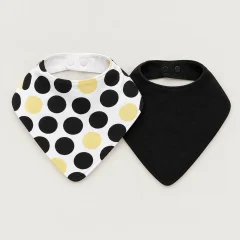 Dot Theory Bandana Bib Pair, all pieces laid flat