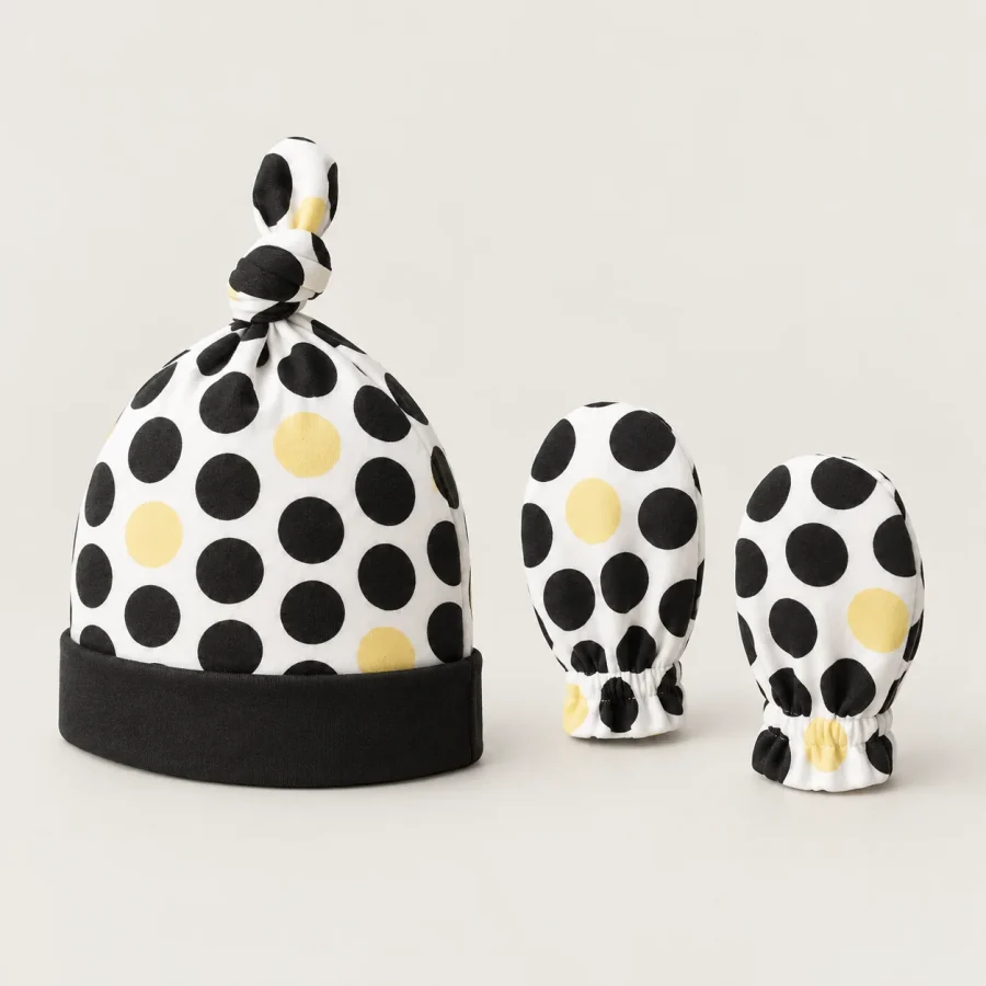 Dot Theory Hat & Mitts Set, another view