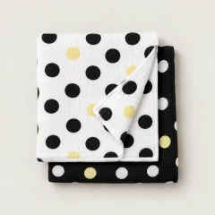 Dot Theory Swaddle Pair, all pieces laid flat