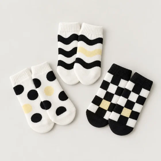 Gallery Mix Sock Trio, all pieces laid flat