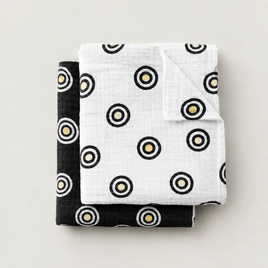 Ring Study Grand Swaddle Pair, all pieces laid flat
