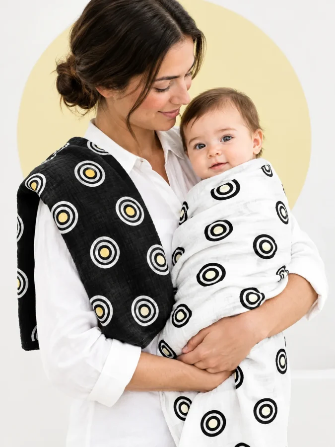 Ring Study Grand Swaddle Pair in use