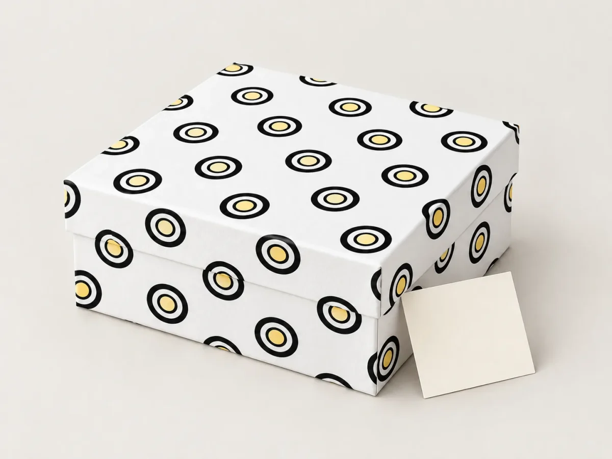 Ring Study Hello Box, box closed with its printed lid