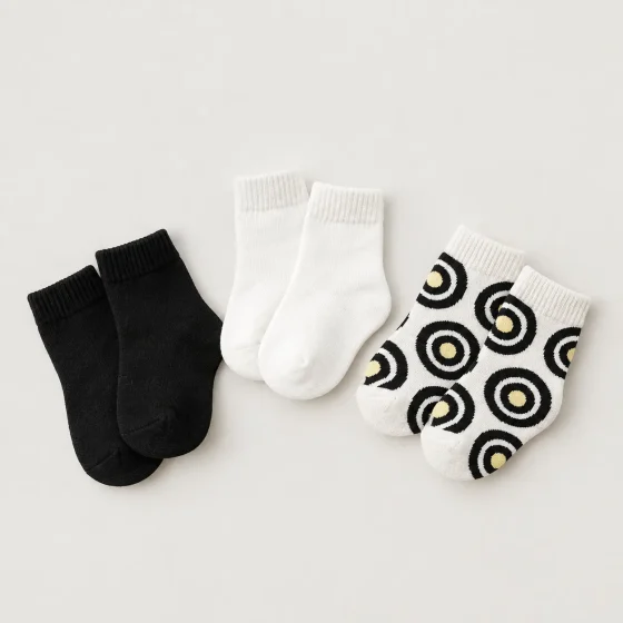 Ring Study Sock Trio, all pieces laid flat