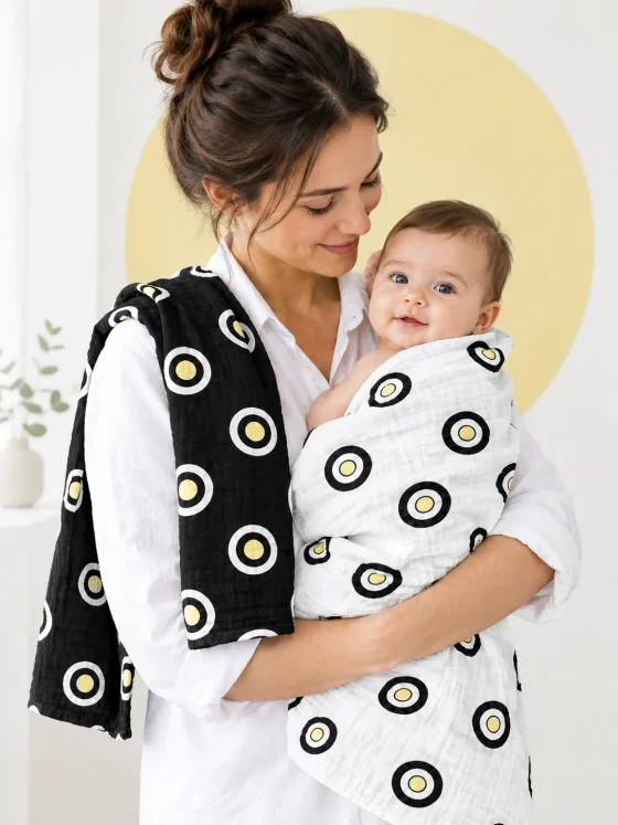 Ring Study Swaddle Pair in use
