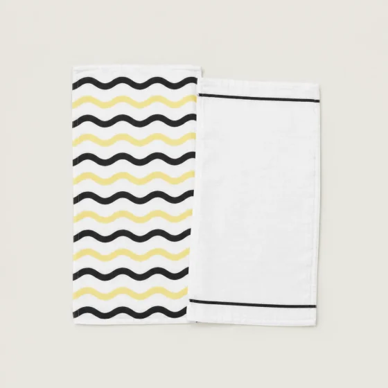 Wave Hall Burp Cloth Pair, all pieces laid flat