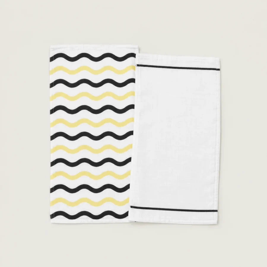 Wave Hall Burp Cloth Pair, all pieces laid flat