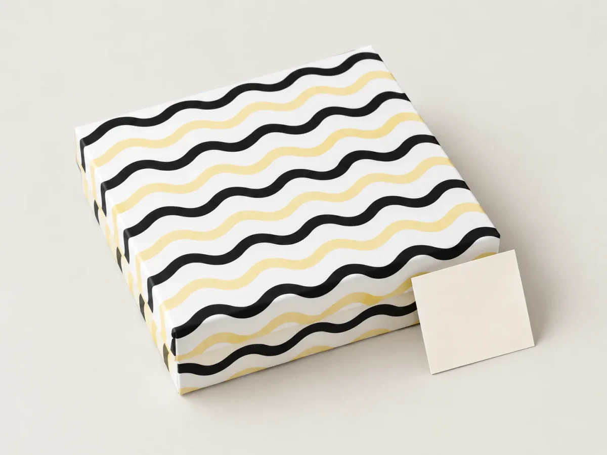 Wave Hall Grand Opening Box, box closed with its printed lid