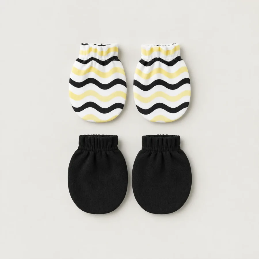 Wave Hall Scratch Mitts Duo, all pieces laid flat