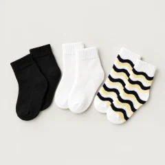 Wave Hall Sock Trio, all pieces laid flat
