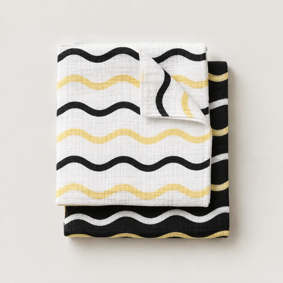 Wave Hall Swaddle Pair, all pieces laid flat