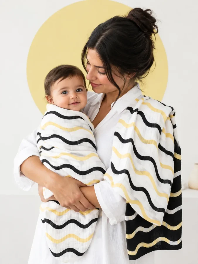 Wave Hall Swaddle Pair in use