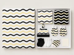 Wave Hall Welcome Box, box open with every piece laid out